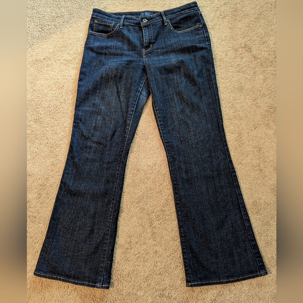 Levis Demi Curve 31/12 Classic Boot Cut Denim Blue Jeans Dark Wash Stretch